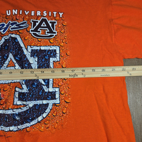 Vintage Auburn Tigers T Shirt Mens Large Orange Short Sleeve 3D Logo Sports NCAA - Picture 6 of 7